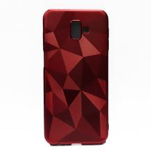 Силиконов калъф / гръб / PRISM GEOMETRIC TPU за Samsung Galaxy J6 Plus 2018 - червен / призма