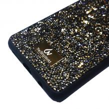 Луксозен твърд гръб с камъни за Samsung Galaxy S10 - Gold