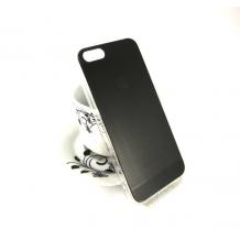 Луксозен силиконов калъф / гръб / TPU за Apple iPhone 5 / iPhone 5S / iPhone SE - тъмно сив / хром