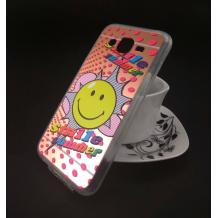 Луксозен силиконов калъф / гръб / TPU Emoticon за Samsung Galaxy J5 J500 - smile summer / Rose Gold / огледален