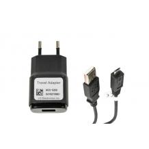 Оригинално зарядно устройство 100-220V + Micro USB кабел 5.0V-1.8A за LG Optimus G2 D802 / LG G2 - черен