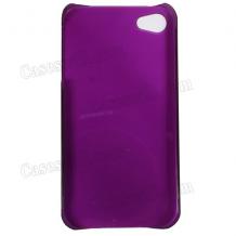 Ултра тънък заден предпазен капак / твърд гръб / за Apple iPhone 4 4S - лилав / прозрачен / мат