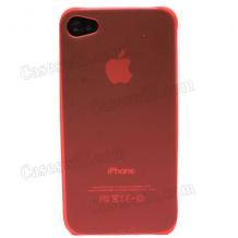 Ултра тънък заден предпазен капак / твърд гръб / за Apple iPhone 4 4S - розов / прозрачен / мат