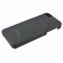 Заден капак / твърд гръб / батерия със стойка за Apple iPhone 5 / iPhone 5S - 2200mAh / черен