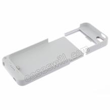 Заден капак / твърд гръб / батерия със стойка за Apple iPhone 5 / iPhone 5S - 2200mAh / бял