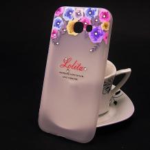 Луксозен силиконов калъф / гръб / TPU с камъни за Samsung Galaxy A3 2017 A320 - Lolita цветя / рози