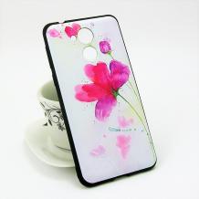 Силиконов калъф / гръб / TPU за Huawei Nova Smart - бял / цветя
