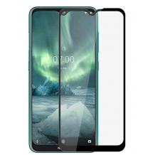 3D full cover Tempered glass Full Glue screen protector за Huawei P40 lite / Извит стъклен скрийн протектор с лепило от вътрешната страна за Huawei P40 lite - черен