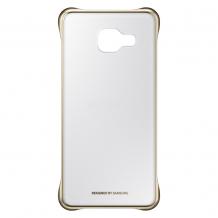 Оригинален твърд гръб Clear Cover EF-QA310C за Samsung Galaxy A3 2016 A310 - прозрачен със златист кант