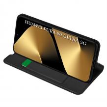 Кожен калъф Flip тефтер със стойка за Huawei Pura 80 Ultra MagSkin Book - черен