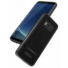 Луксозен силиконов калъф / гръб / TPU за Samsung Galaxy Note 8 N950 - черен / имитиращ кожа / Rugged Armor