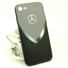 Луксозен твърд гръб за Apple iPhone 7 / iPhone 8 - Mercedes - Benz / черно с сиво