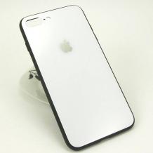 Луксозен стъклен твърд гръб за Apple iPhone 7 Plus / iPhone 8 Plus - Бял