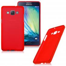 Ултра тънък силиконов калъф / гръб / TPU Ultra Thin i-Zore за Samsung Galaxy A7 SM-A700 / Samsung A7 - червен