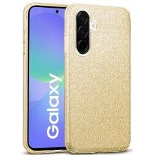 Силиконов калъф / гръб / кейс за Samsung A17 - Златист / брокат