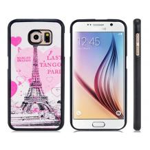 Силиконов калъф / гръб / TPU за Samsung Galaxy S6 G920 - Heart Eiffel Tower / имитиращ кожа