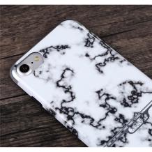 Луксозен силиконов калъф / гръб / TPU X-level Marble за Apple iPhone 7 Plus - бял