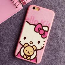 Твърд гръб за Apple iPhone 5 / 5S /  iPhone SE- розов / мече / Hello Kitty 