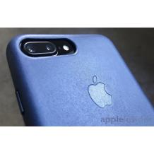 Оригинален твърд гръб за Apple iPhone 7 - син / кожа