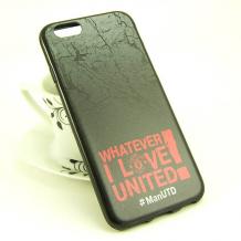 Ултра тънък силиконов калъф / гръб / TPU Ultra Thin Case за Apple iPhone 6 / iPhone 6S - тъмно сив / Whatever I Love United