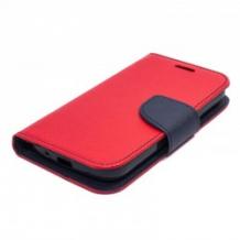 Луксозен кожен калъф Flip тефтер със стойка MERCURY Fancy Diary за Huawei Nova - червен
