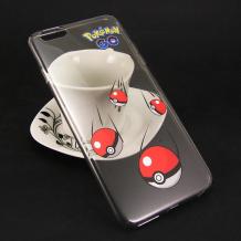 Твърд гръб за Apple iPhone 6 / iPhone 6S- прозрачен / Pokemon Ball