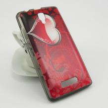 Силиконов калъф / гръб / TPU за Lenovo A2010 - червен / сърце