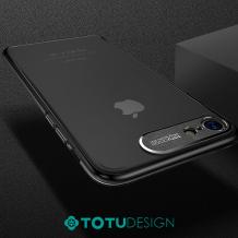 Луксозен гръб TOTU Design Sparkling Series за Apple iPhone 7 / iPhone 8 - прозрачен / черен кант