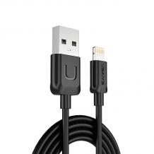 Оригинален USB кабел USAMS за зареждане и пренос на данни за iOS (iPhone) - черен