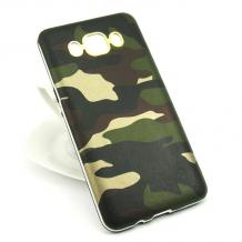 Луксозен твърд гръб за Samsung Galaxy J5 2016 J510 - Camouflage / зелен