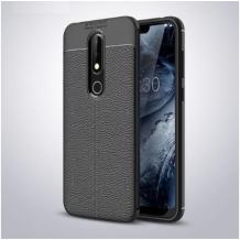 Луксозен силиконов калъф / гръб / TPU за Xiaomi Mi 9T - черен / имитиращ кожа