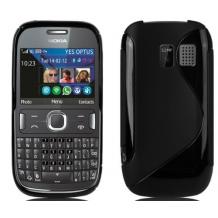 Силиконов калъф ТПУ S style за Nokia 302 Asha - черен