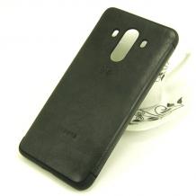 Луксозен силиконов калъф / гръб / TPU за Huawei Mate 10 Pro - черен / кожа