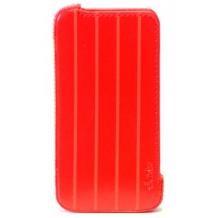 Луксозен кожен калъф Dexim за Apple iPhone 4 / 4S - червен