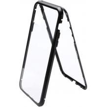 Магнитен калъф Bumper Case 360° FULL за Samsung Galaxy S24 Ultra - прозрачен / черна