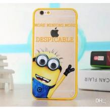 Твърд гръб / капак / със силиконов кант TPU Hybrid за Apple iPhone 6 / iPhone 6S - прозрачен / Minions with two eyes