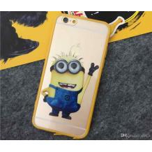 Твърд гръб / капак / със силиконов кант TPU Hybrid за Apple iPhone 6 / iPhone 6S - прозрачен / Minions Peace Sign