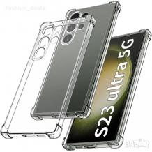 Удароустойчив силиконов калъф / гръб / кейс за Samsung S23 Ultra 5G - прозрачен