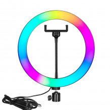 RGB Selfie Ring Light MJ26 26см 20W / Осветление за грим ,TikTok, streaming, video chat