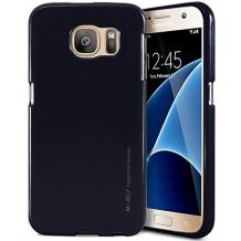 Луксозен силиконов калъф / гръб / TPU MERCURY i-Jelly Case Metallic Finish за Samsung Galaxy S7 Edge G935 - черен