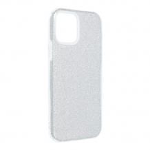 Силиконов калъф / гръб / TPU за iPhone 14 (6.1) - сребрист / брокат
