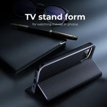 Луксозен кожен калъф Flip тефтер Vennus за Samsung Galaxy S23 Ultra - черен / carbon