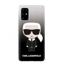 Оригинален силиконов гръб Karl Lagerfeld Iconic Gradient Case за Samsung Galaxy S20 - прозрачено и черно / преливащ