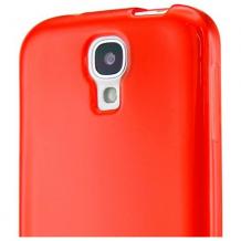 Силиконов калъф / гръб / TPU за Samsung Galaxy S4 I9500 / I9505 - червен / гланц