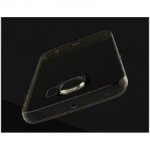 Луксозен силиконов гръб / калъф / ROCK Ultra Thin TPU Slim Jacket Series за Samsung Galaxy S6 Edge+ G928 / S6 Edge Plus - златен / прозрачен