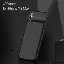 Луксозен твърд гръб / външна батерия / Battery Power Bank за Apple iPhone XS Max - черен / 4000mAh