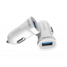 Mини USB зарядно за кола / Mini Smart USB Car Charger Adapter LDINIO DL-C17 DC12-24V 5V/1A 1000mAh - бял