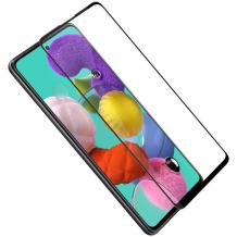 3D full cover Tempered glass Full Glue screen protector за Samsung Galaxy A51 / Извит стъклен скрийн протектор с лепило от вътрешната страна за Samsung Galaxy A51 - черен