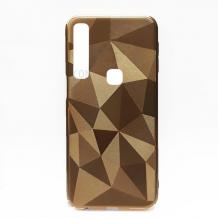 Силиконов калъф / гръб / PRISM GEOMETRIC TPU за Samsung Galaxy A9 A920F 2018 - златист / призма