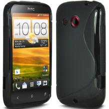 Силиконов калъф ТПУ S Style за HTC Desire C -  черен